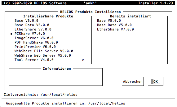 HELIOS Installer
– HELIOS Produkte installieren