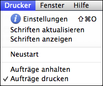 HELIOS Admin Menü <code>Drucker</code>