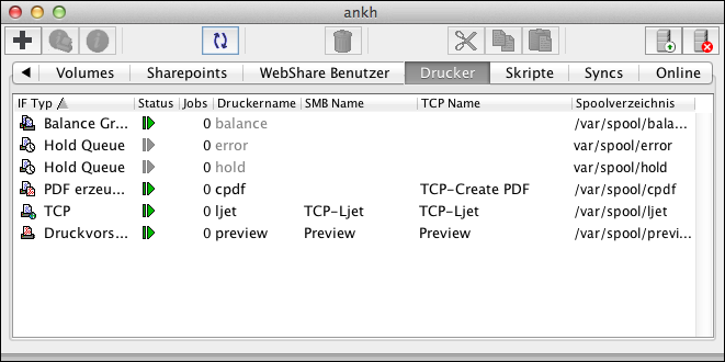 HELIOS Admin – Registerkarte <code>Drucker</code>