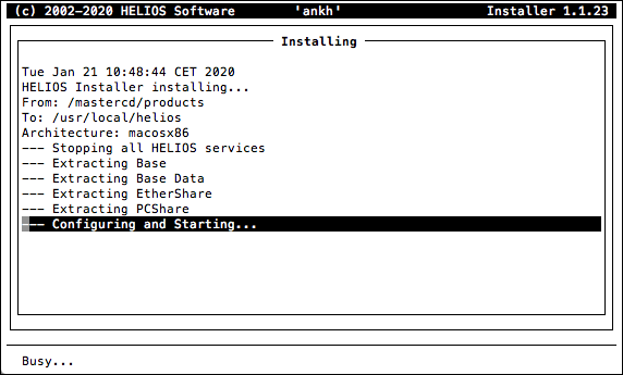 HELIOS Installer – Installing the software