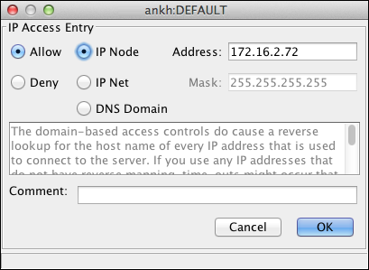 Setting up the IP access list