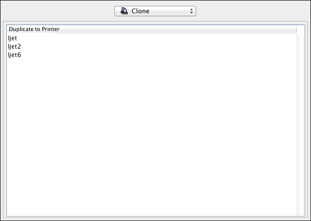 <code>Clone</code> printer connection