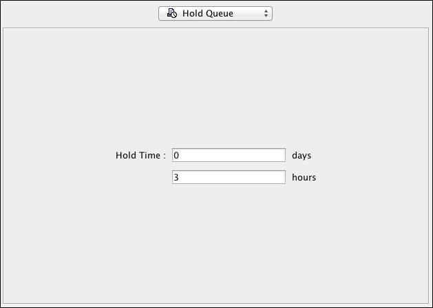 <code>Hold Queue</code> printer connection