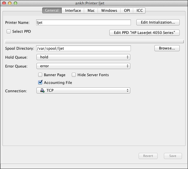 Printer data for printer “ljet”