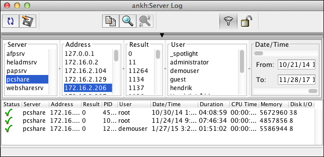 Filtering server log files