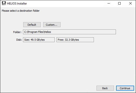 Select destination folder