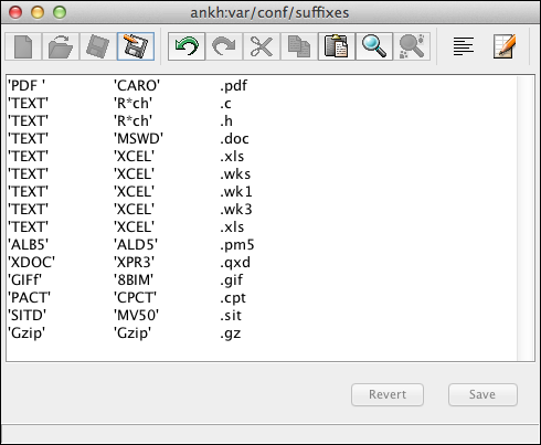 Extension mappings table