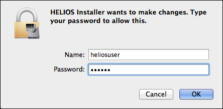 HELIOS Installer – Authentication