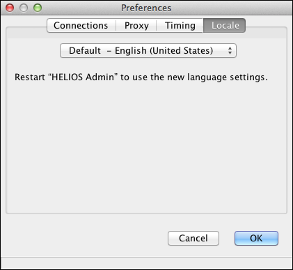 HELIOS Admin local preferences – Locale