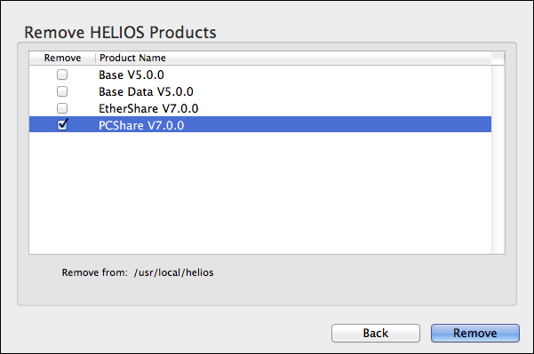 HELIOS Installer (OS X) – Remove HELIOS Products