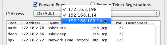 Selecting NICs in the <code>MDNS</code> tab