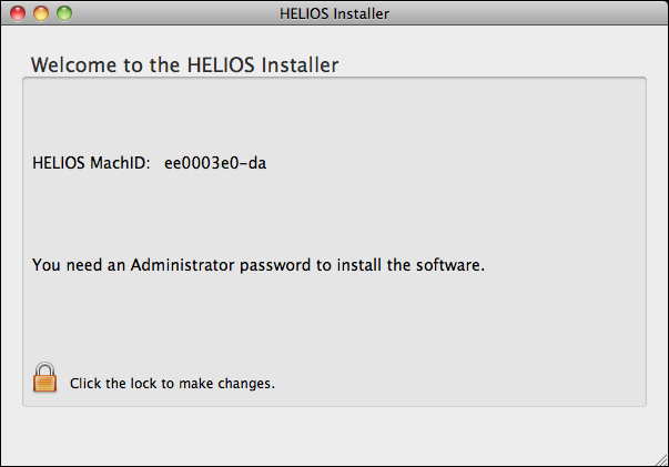 “Welcome to the HELIOS Installer” dialog