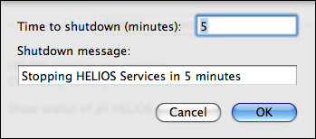 “HELIOS Services” – Specifying shutdown options