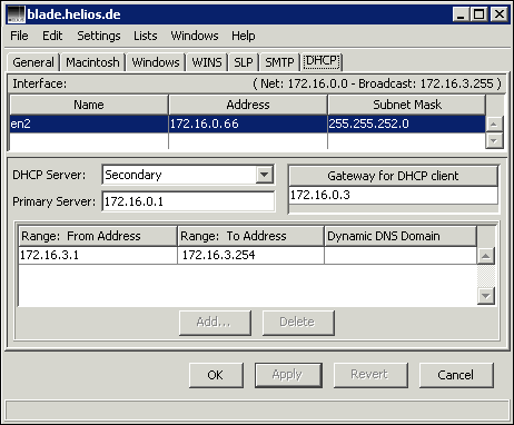 DHCP – Secondary DHCP server