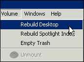 Rebuilding a volume desktop