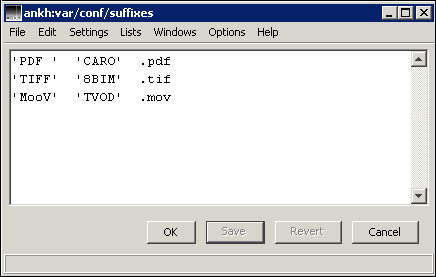 Extension mappings table