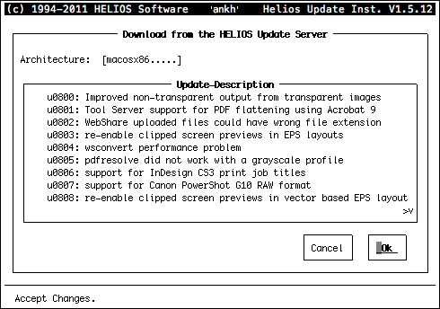 The “Download from the HELIOS Update Server” dialog