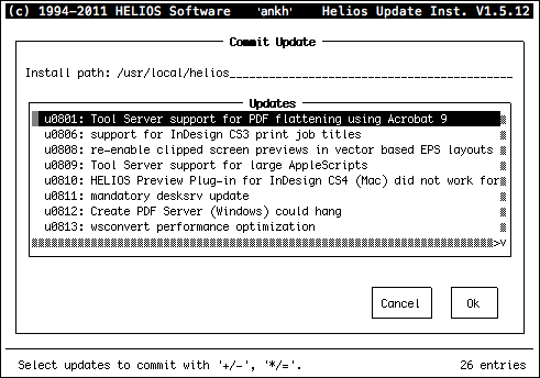 The “Commit Update” dialog