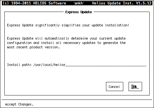 The “Express Update” dialog