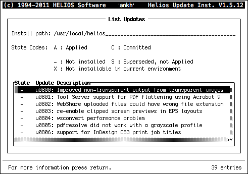 The “List Updates” dialog