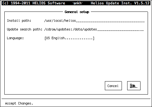 The “General Setup” dialog