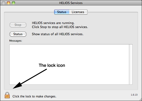 “HELIOS Services” – Click the lock