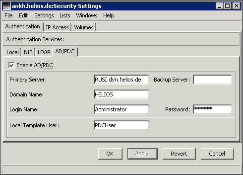 HELIOS Admin <code>AD/PDC</code> setup