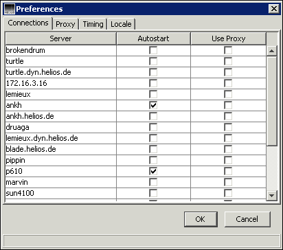 HELIOS Admin local preferences – Connection