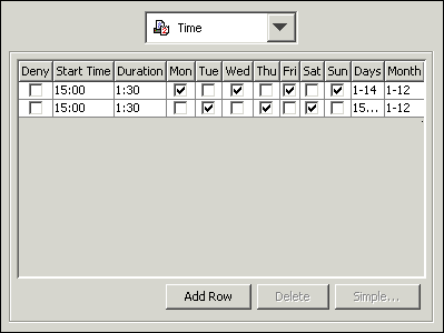 <code>Time</code> printer connection (advanced settings)