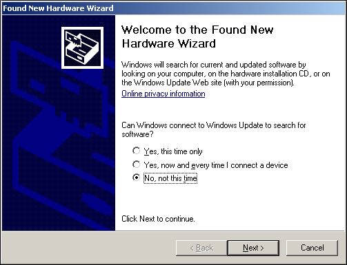 “Found New Hardware Wizard”