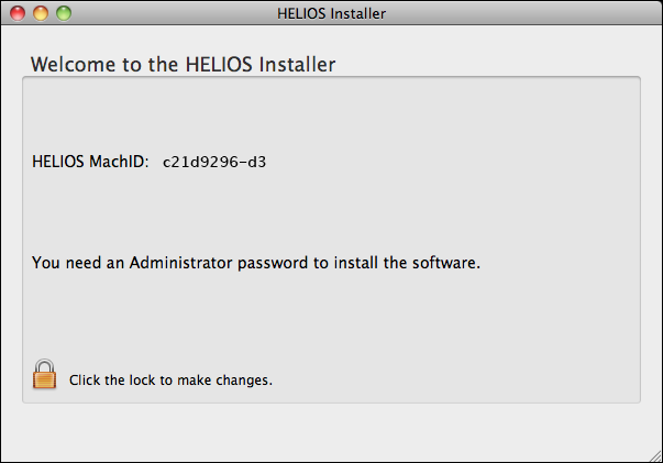 HELIOS Installer (OS X) – Welcome