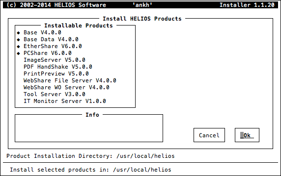 HELIOS Installer – First time installation