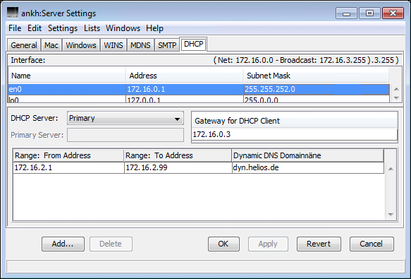 DHCP range with dynamic DNS update