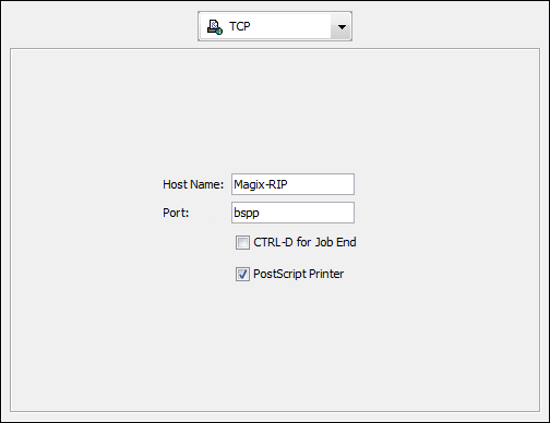 <code>TCP</code> printer connection