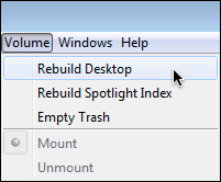 Rebuilding a volume desktop
