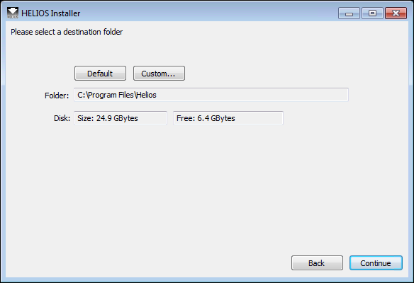 Select destination folder