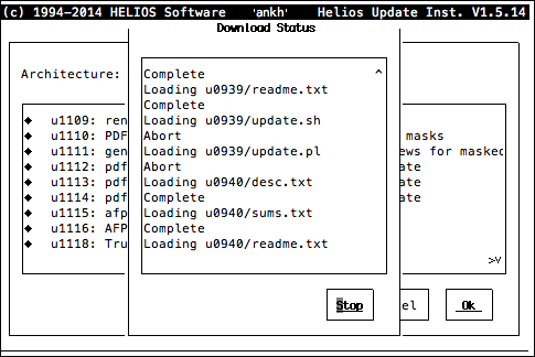 HELIOS Update Installer – Download Status