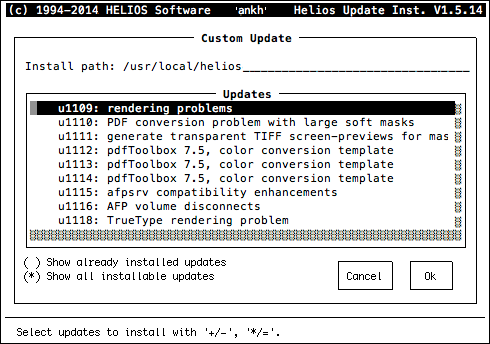 HELIOS Update Installer – Custom Update