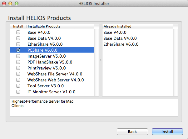 HELIOS Installer – Installable HELIOS products