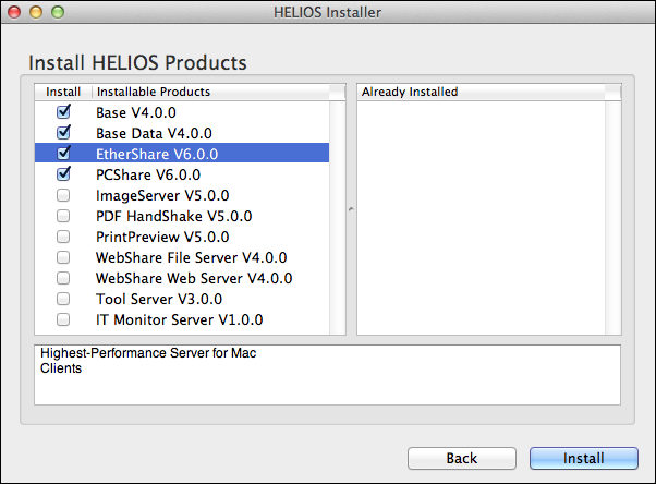 HELIOS Installer – Installable HELIOS products
