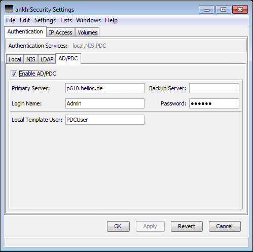 HELIOS Admin <code>AD/PDC</code> setup