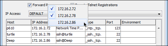 Selecting NICs in the <code>MDNS</code> tab