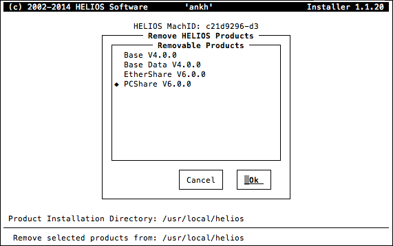 HELIOS Installer – Remove HELIOS products