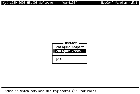 Öffnen des Dialoges “Configure Zones”