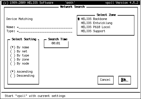 Dialogfenster des Programms „vpoll“