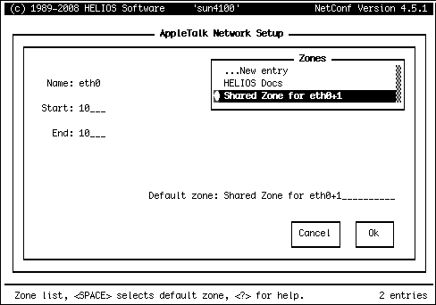 Adding zones to an interface and changing the default zone setting