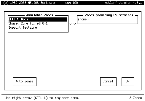 Moving entries between two lists of zones