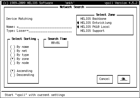 Setting new parameters for “vpoll”