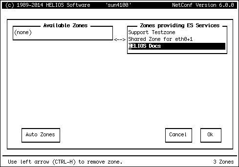 Removing items from “Zones providing ES Services”