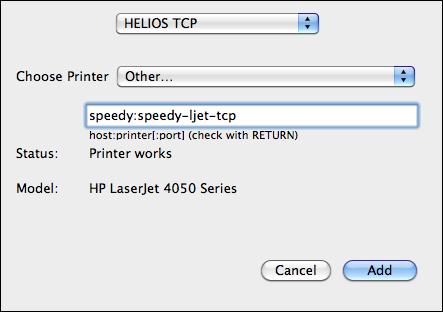 Entering host and printer name
